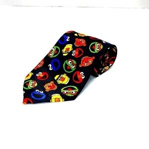 Sesame Street neck tie black background Birth Ernie and Cookie monster